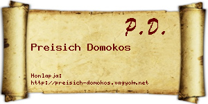 Preisich Domokos névjegykártya
